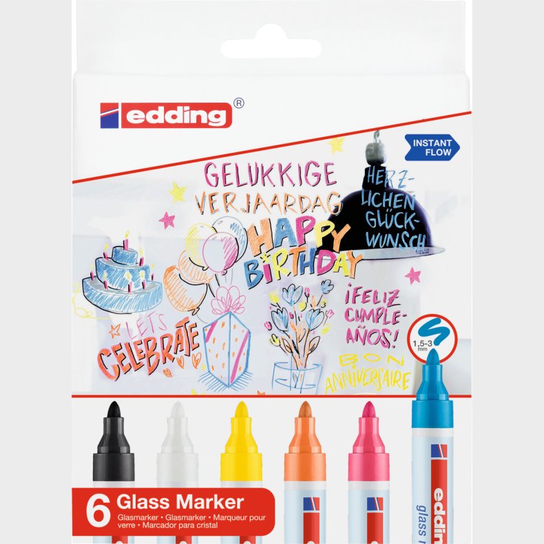 Edding-  95 Glas Marker St  - 6 Stk