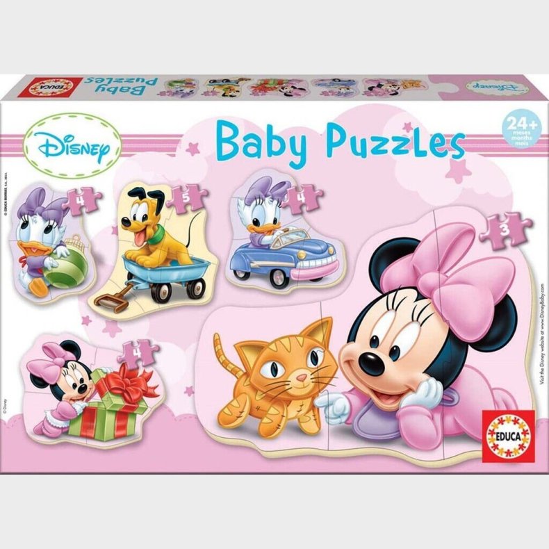 Educa - Disney Baby Puzzles - 3-4-4-4-5 Brikker - Minnie