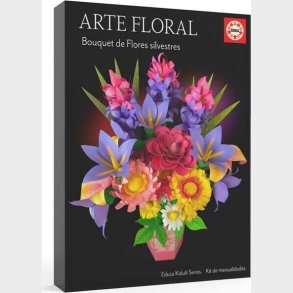 Educa - Floral Art Buket Vilde Blomster - 30 Cm X 20 Cm - Vibrant