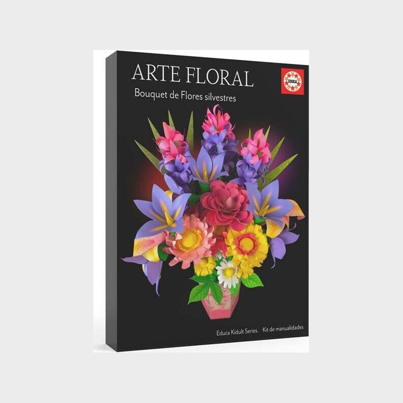 Educa - Floral Art Buket Vilde Blomster - 30 Cm X 20 Cm - Vibrant