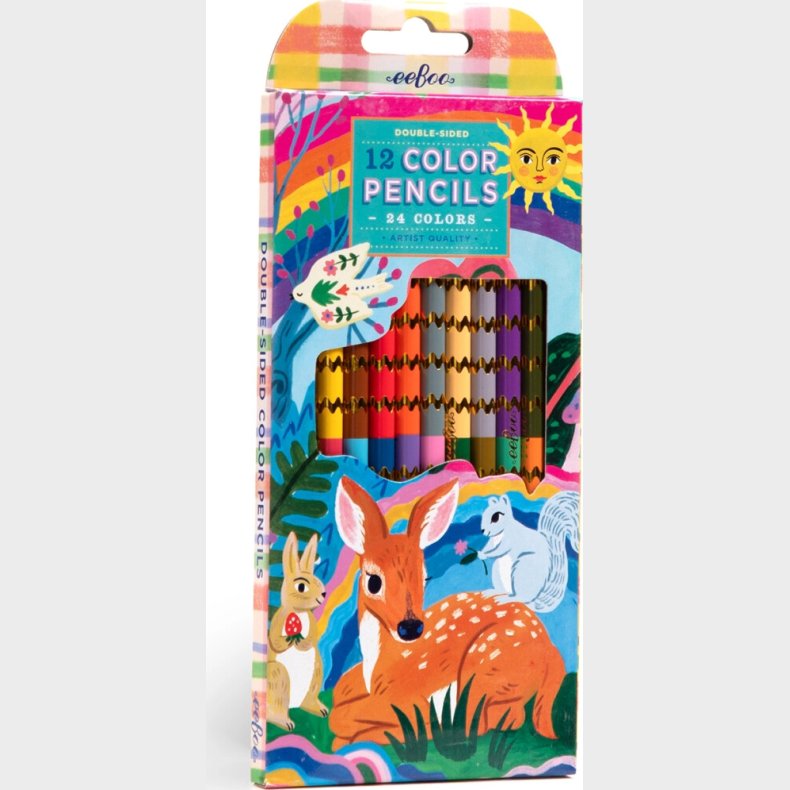 Eeboo - 12 Dobbelte Farveblyanter - Fawn Og Sun