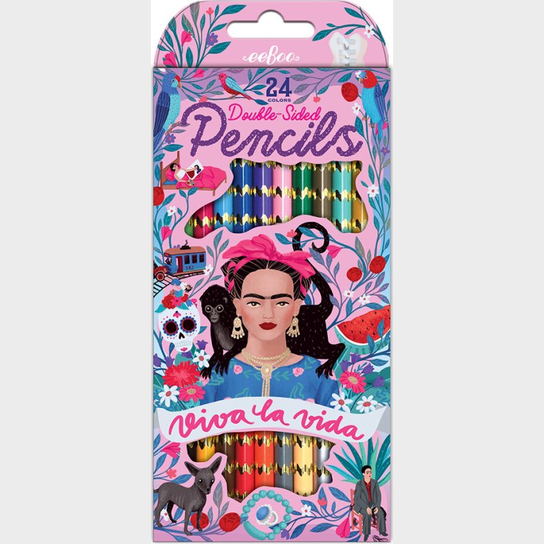 Farveblyanter - Dobbeltsidet - Viva La Vida - 12 Stk - Eeboo