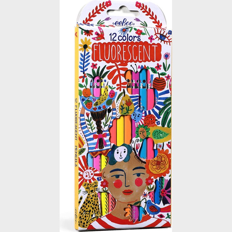 Farveblyanter - Fluorescerende - Positivity - 12 Farver - Eeboo