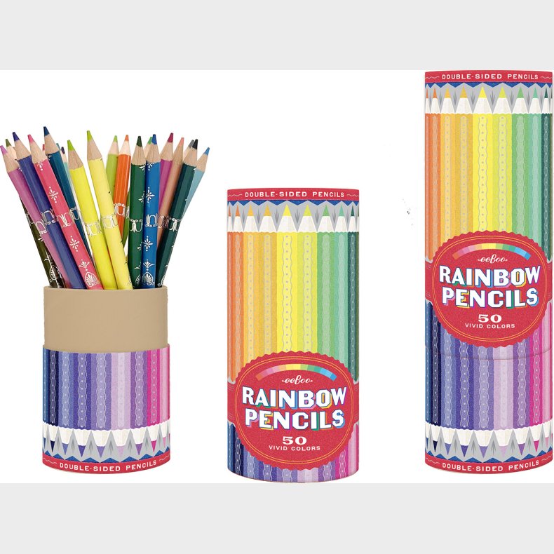 Farveblyanter - Dobbeltsidet - Regnbue - 25 Stk - Eeboo