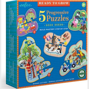 Eeboo - 5 Puslespil 3-12 Brikker - Gode Gerninger