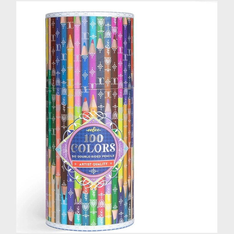 Farveblyanter I Beholder - Dobbeltsidet - 50 Stk - Eeboo