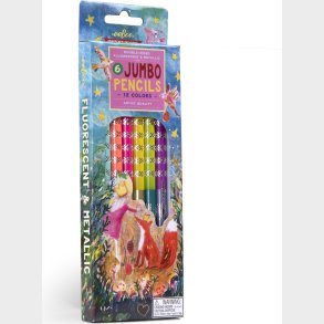 Tykke Farveblyanter - Dobbeltsidet - King Fox - 6 Stk - Eeboo