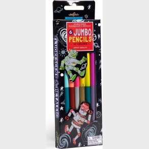 Tykke Farveblyanter - Dobbeltsidet - Robot - 6 Stk - Eeboo