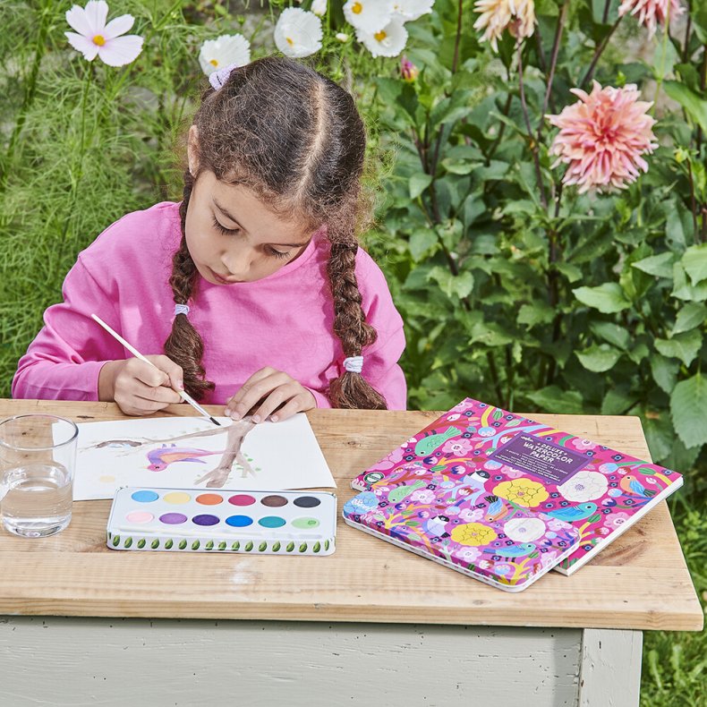 Akvarelblok - Fugle - Deluxe Papir - 16 Ark - Eeboo