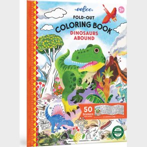 Eeboo - Malebog Med Klistermrker - Fold Ud - Dinosaurer - Bog