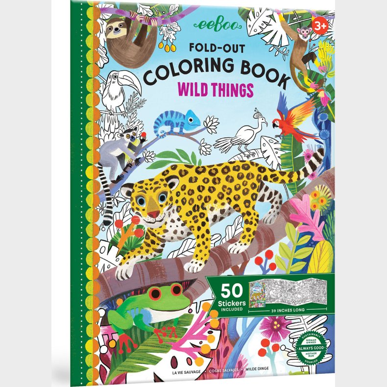 Eeboo - Fold-ud Malebog - Vilde Dyr - Bog