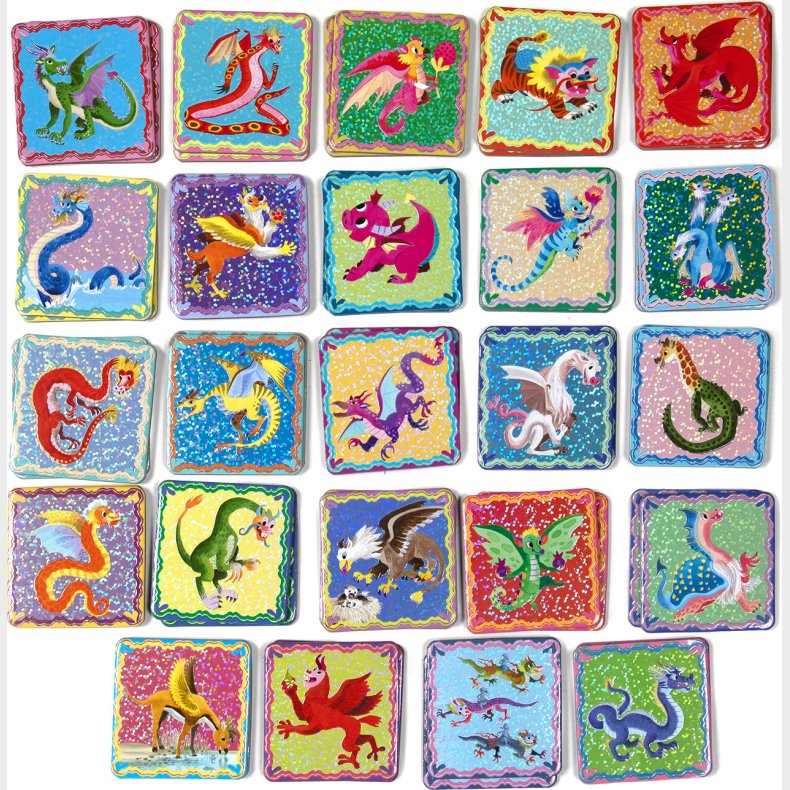 Eeboo - Shiny Dragons - Memory & Matching Game - Huskespil