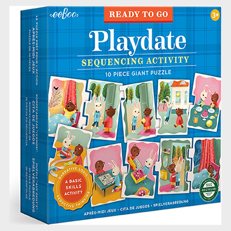 Eeboo - Jumbo Puslespil 10 Brikker - Legeaftale