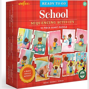 Eeboo - Jumbo Puslespil 10 Brikker - Skole