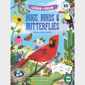 Eeboo - L�r At Tegne - Bugs, Birds Og Butterflies - Bog