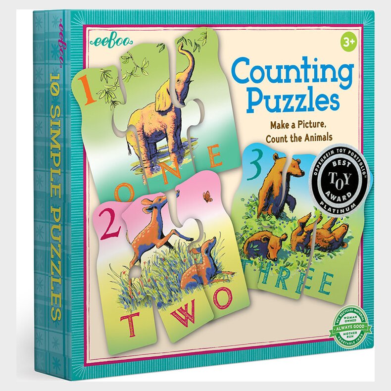 Eeboo - Leg Og Lr Puslespil - Tl Et Dyr P Engelsk