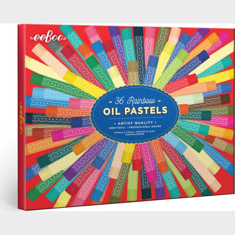 Eeboo - Oliepastelkridt - 36 Farver - Rainbow