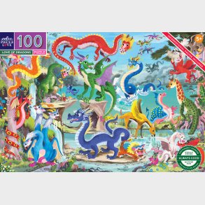 Eeboo - Love Of Dragons - 100 Brikker - Puslespil