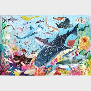 Eeboo Puslespil - Hajer I Dybet - 100 Brikker