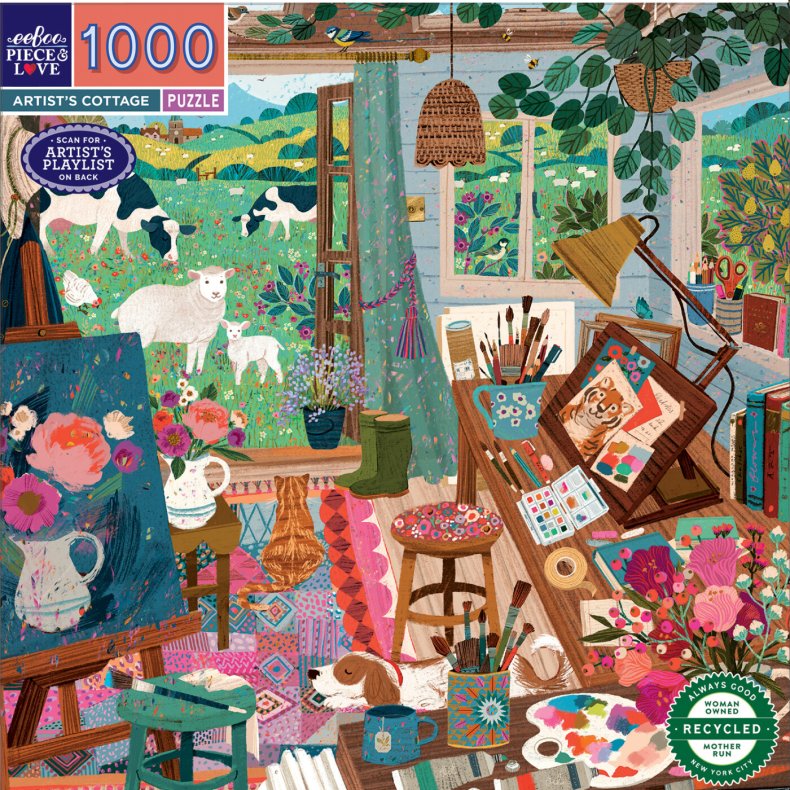 Eeboo Puslespil - 1000 Brikker - Kunstnerens Hytte