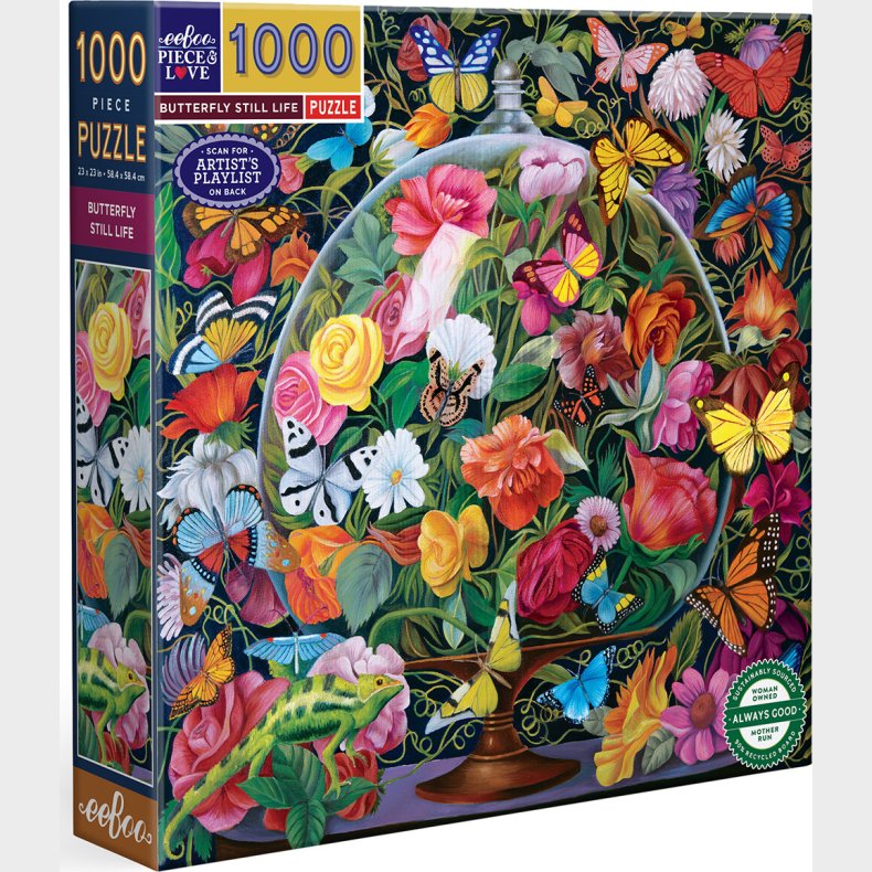 Eeboo - Butterfly Still Life - 1000 Brikker - Puslespil