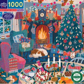 Eeboo Puslespil - 1000 Brikker - English Cottage Christmas