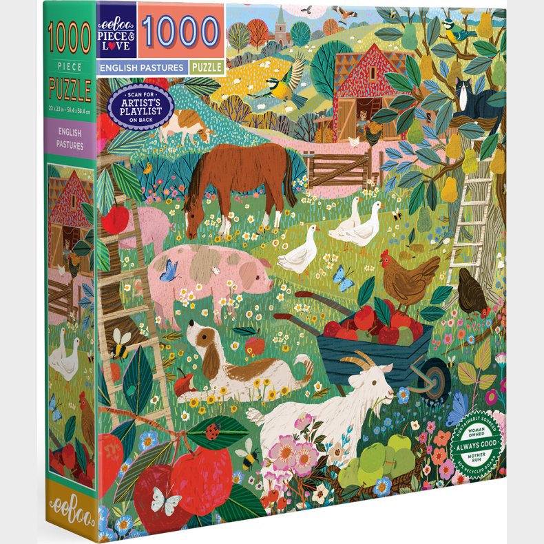 Eeboo - English Pastures - 1000 Brikker - Puslespil