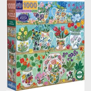 Eeboo - Puslespil 1000 Brikker - Floral Cupboard