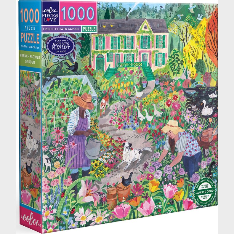 Eeboo - French Flower Garden - 1000 Brikker - Puslespil