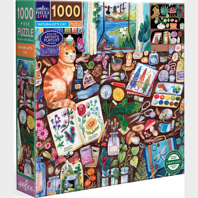 Eeboo - Naturalist's Cat - 1000 Brikker - Puslespil