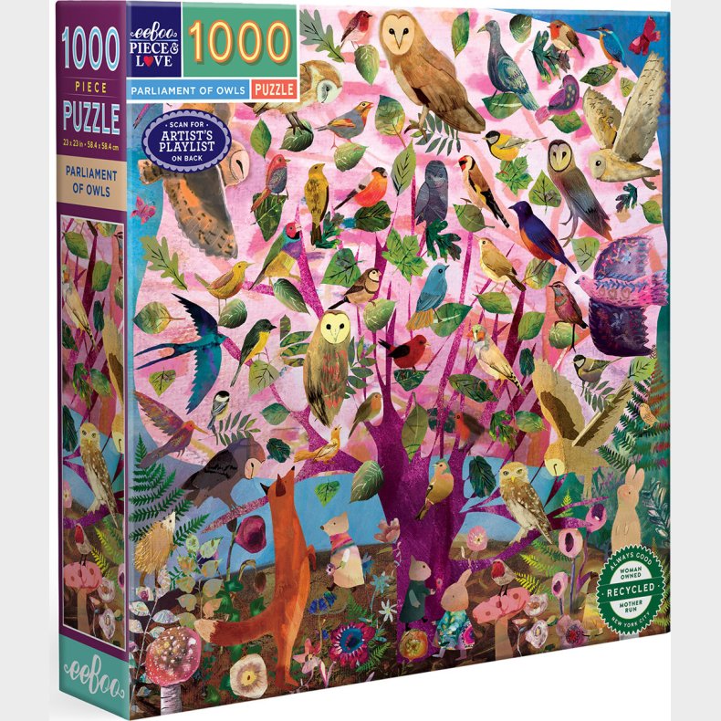 Eeboo - Puslespil 1000 Brikker - Parliament Of Owls