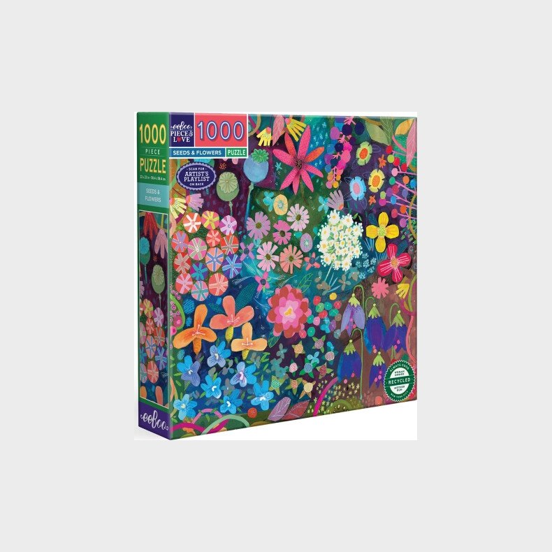 Eeboo - Puslespil 1000 Brikker - Seeds Og Flowers