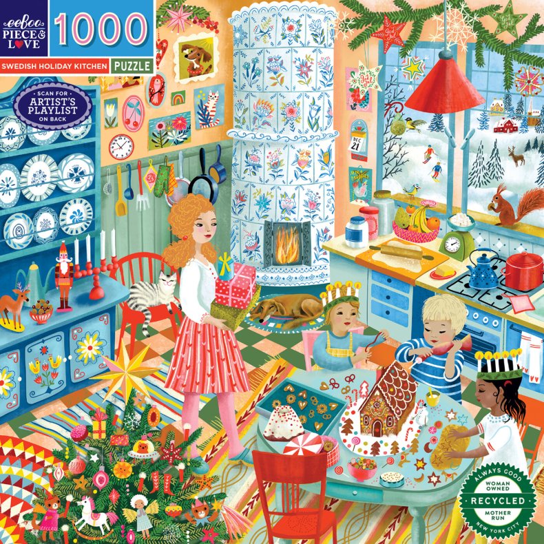 Eeboo Puslespil - Swedish Holiday Kitchen - 1000 Brikker