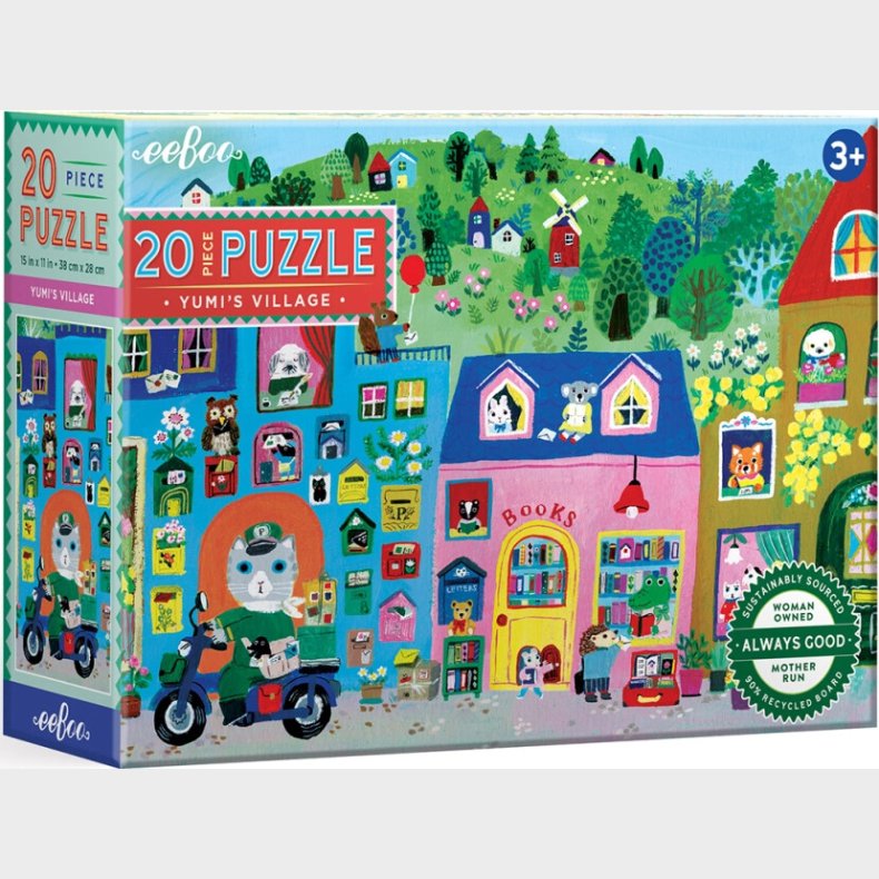 Eeboo - Puslespil 20 Brikker - Yumi's Landsby