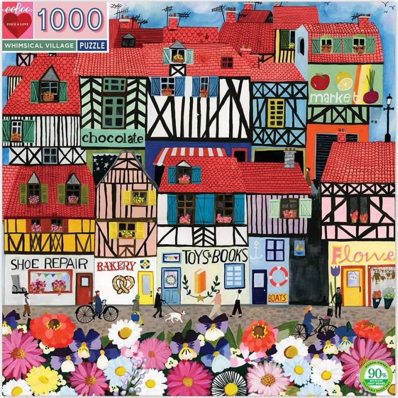 Eeboo Puslespil - 1000 Brikker - Whimsical Village