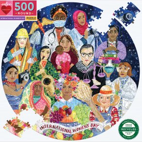 Eeboo - Rundt Puslespil 500 Brikker - International Women's Day