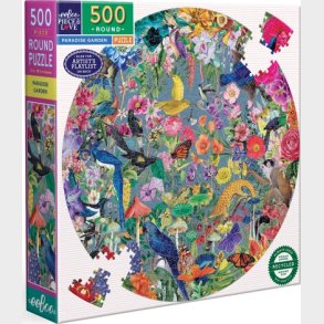 Eeboo - Rundt Puslespil 500 Brikker - Paradise Garden