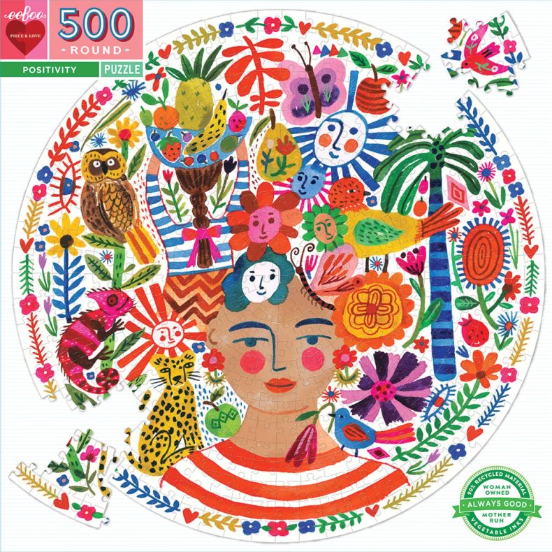 Eeboo Puslespil - 500 Brikker - Positivity - Rundt