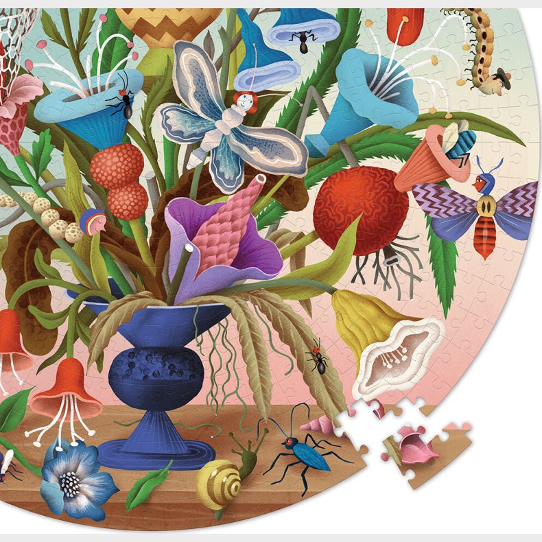 Eeboo - Rundt Puslespil 500 Brikker - Vild Buket
