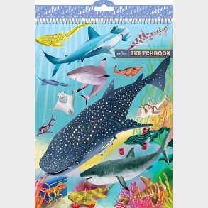 Eeboo - Skitsebog Med Spiralryg Til Brn - Hajer Og Venner