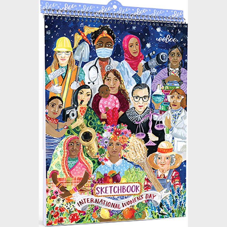 Eeboo - Skitsebog Med Spiralryg - International Women's Day