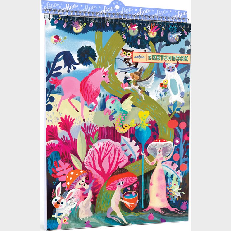 Eeboo - Skitsebog Med Spiralryg Til Brn - Magiske Skabninger