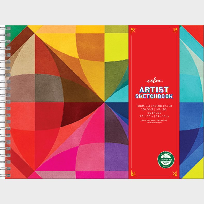 Eeboo - Skitsebog Med Spiralryg - Regnbue