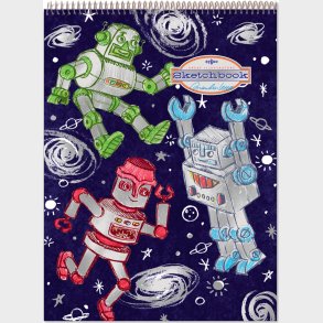 Eeboo - Skitsebog Med Spiralryg Til Brn - Robotter