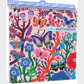 Eeboo - Skitsebog Med Spiralryg Til Brn - Sommerfugle