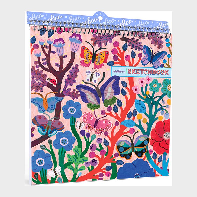 Eeboo - Skitsebog Med Spiralryg Til Brn - Sommerfugle