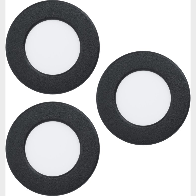 Eglo - Fueva 5 - Indbygningsspots Til Loft - Sort - 3 Stk.