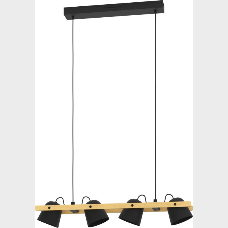 Eglo - Hornwood-z Langbordspendel Natur Og Sort L78 - Rgb + Tw - Zigbee, Bluetooth