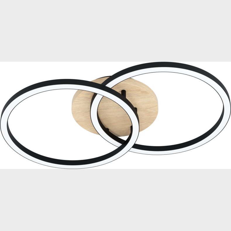 Eglo - Lomaltas-z Loftlampe - Sort Og Eg 35x58 - Tw Zigbee Bt