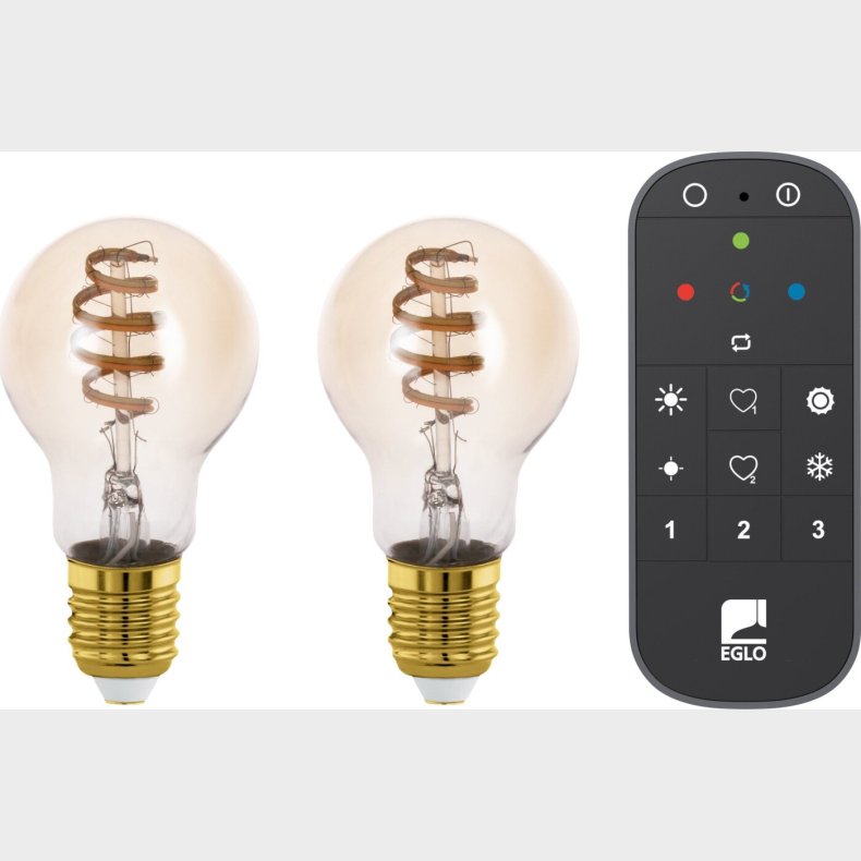 Eglo - St 2x E27 A60 Amber, Fjernbetjening - Tw - Zigbee, Bluetooth